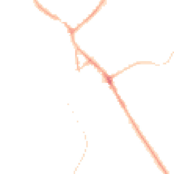 Night-time road noise heatmap for BB18 5AF