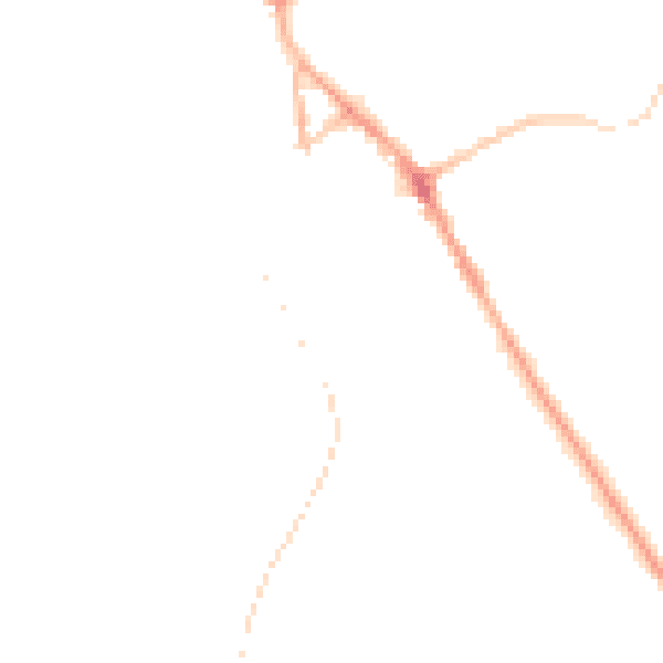Night-time road noise heatmap for BB18 5AJ