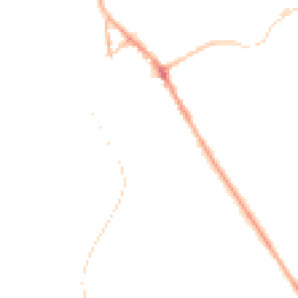 Night-time road noise heatmap for BB18 5AT