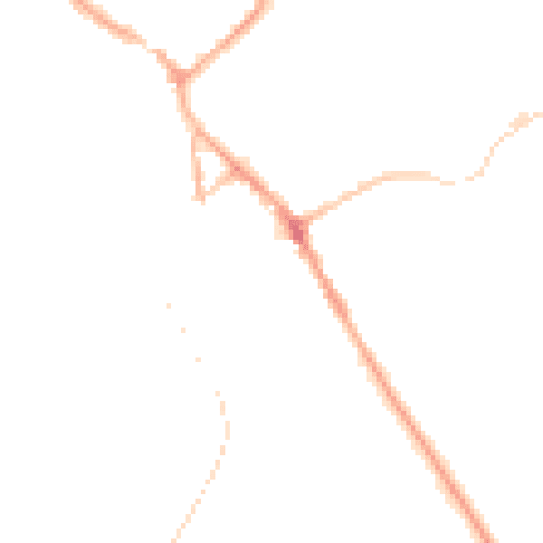 Night-time road noise heatmap for BB18 5BG