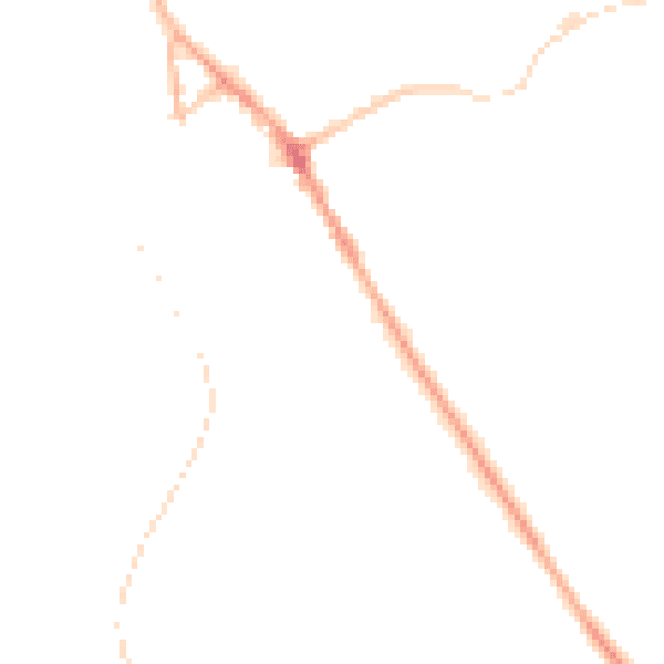 Night-time road noise heatmap for BB18 5BH