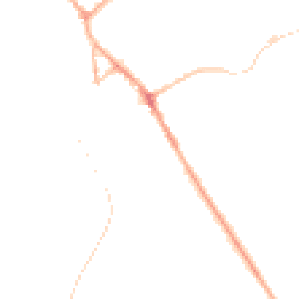 Night-time road noise heatmap for BB18 5BQ