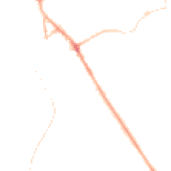 Night-time road noise heatmap for BB18 5BT