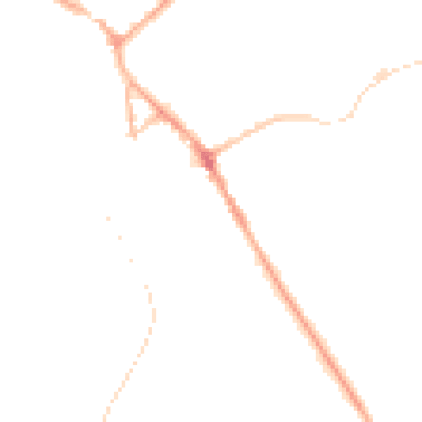 Night-time road noise heatmap for BB18 5BW