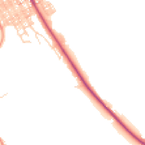 Daytime road noise heatmap for BB18 5BZ