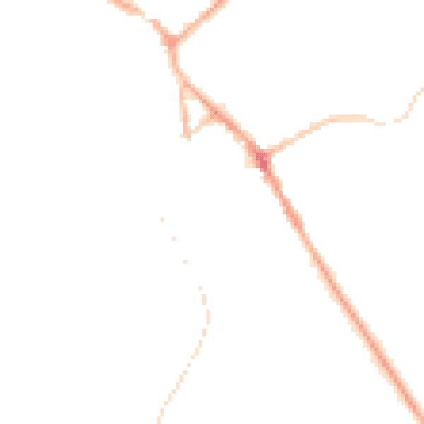 Night-time road noise heatmap for BB18 5DF