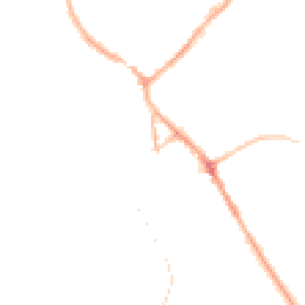 Night-time road noise heatmap for BB18 5ND