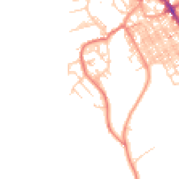 Daytime road noise heatmap for BB18 5QY