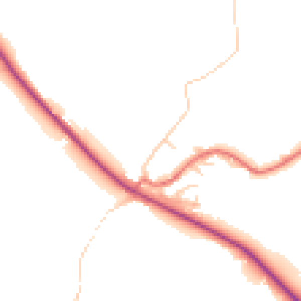 Daytime road noise heatmap for BB18 5TZ