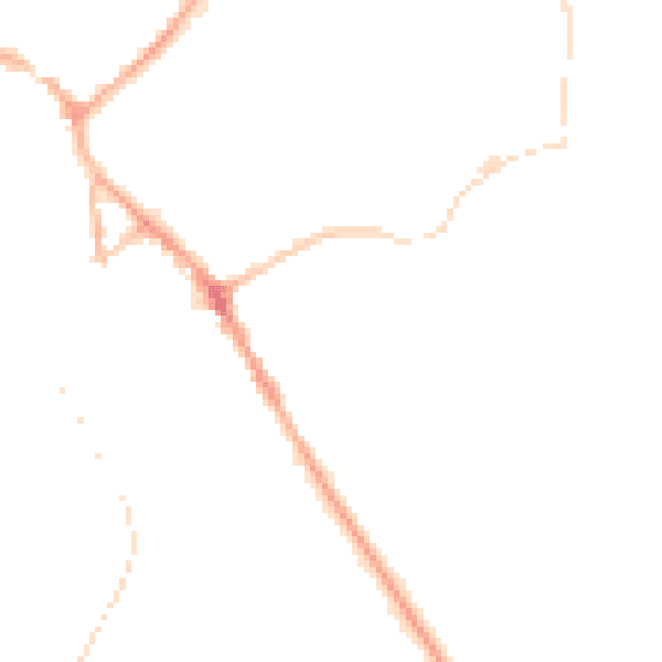 Night-time road noise heatmap for BB18 6AE