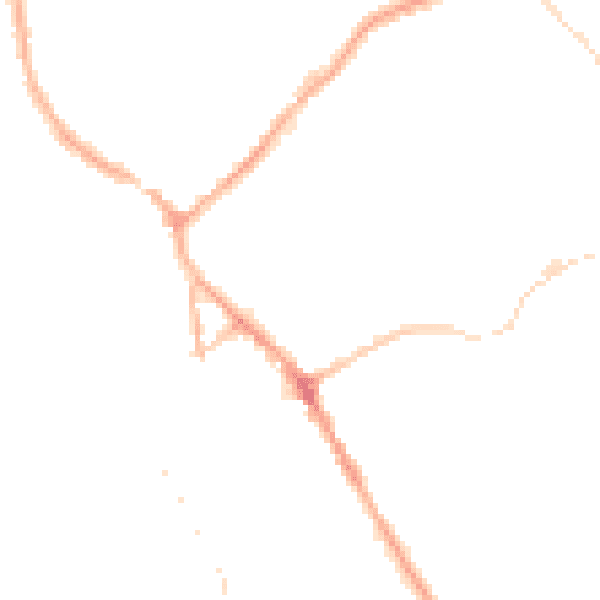 Night-time road noise heatmap for BB18 6AL