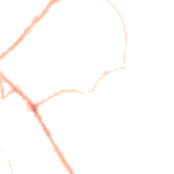 Night-time road noise heatmap for BB18 6BQ
