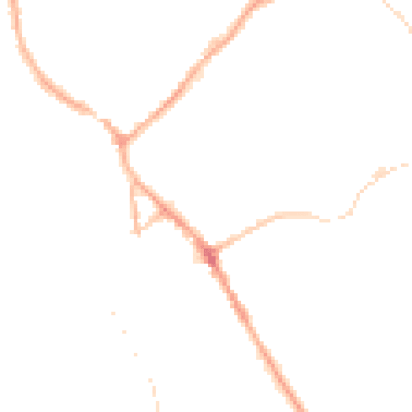 Night-time road noise heatmap for BB18 6BZ