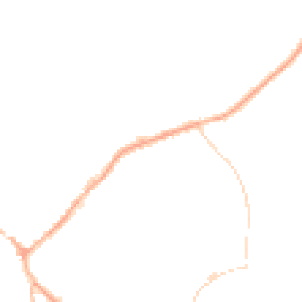 Night-time road noise heatmap for BB18 6FA