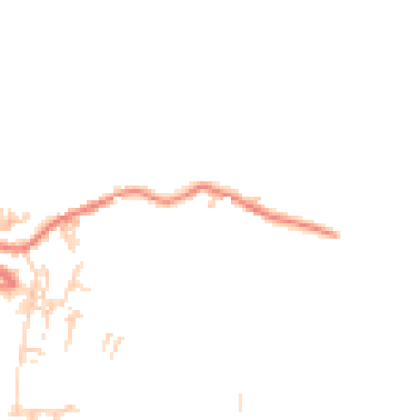 Daytime road noise heatmap for BB18 6LP