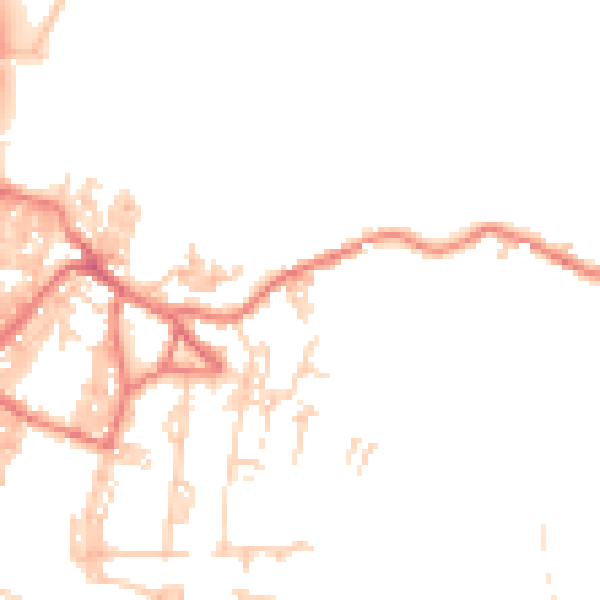 Daytime road noise heatmap for BB18 6RG