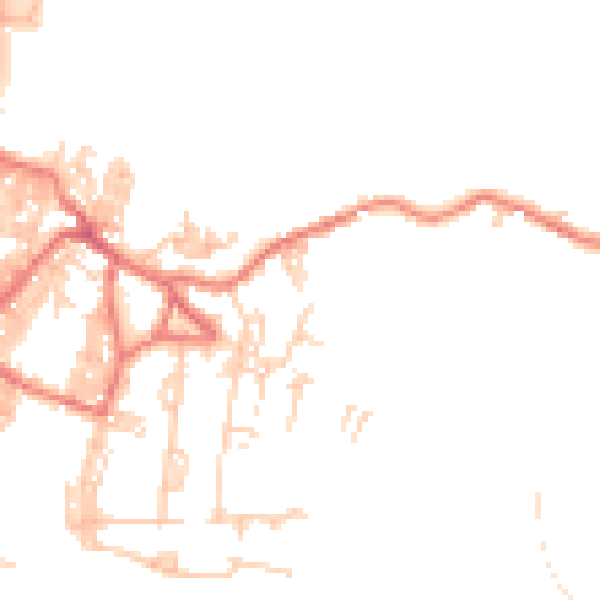 Daytime road noise heatmap for BB18 6RP