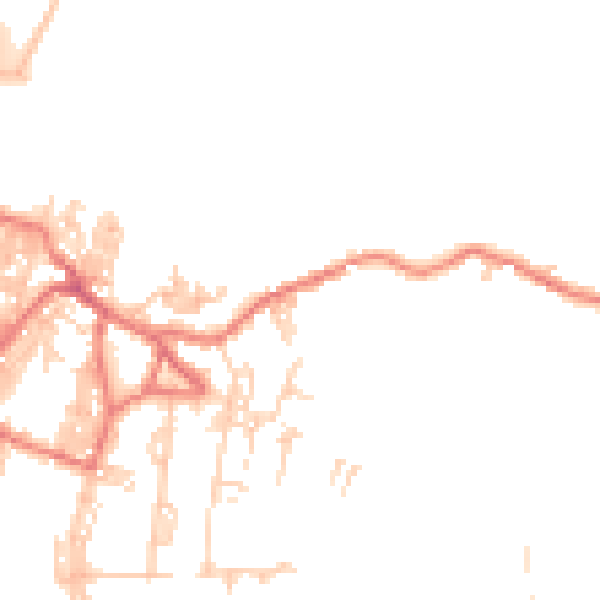 Daytime road noise heatmap for BB18 6RQ