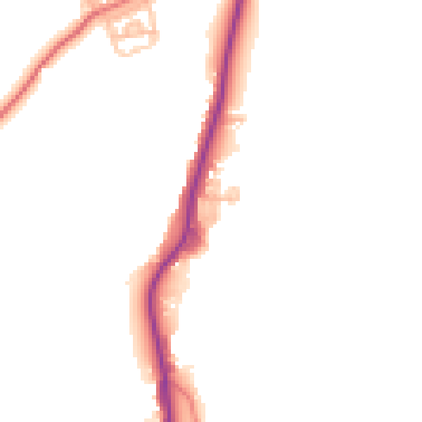 Daytime road noise heatmap for BB18 6SU