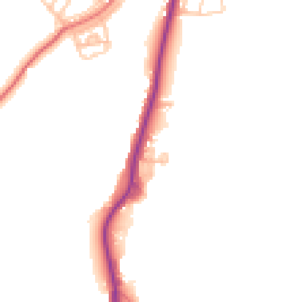 Daytime road noise heatmap for BB18 6SX