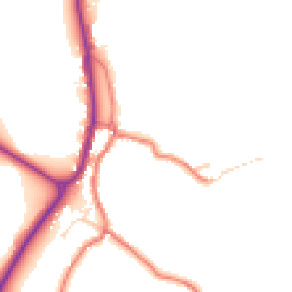 Daytime road noise heatmap for BB18 6TR