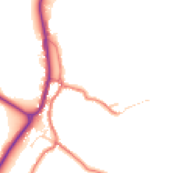 Daytime road noise heatmap for BB18 6TS