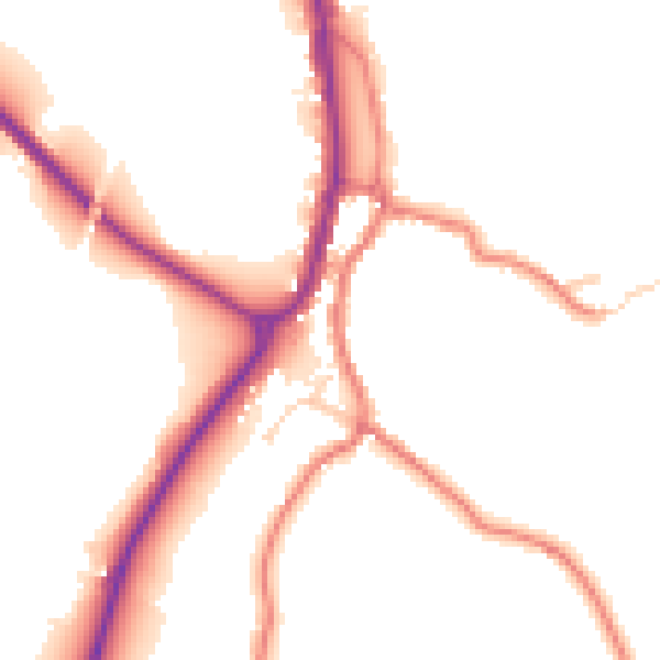 Daytime road noise heatmap for BB18 6TZ