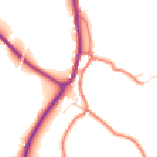 Daytime road noise heatmap for BB18 6UA