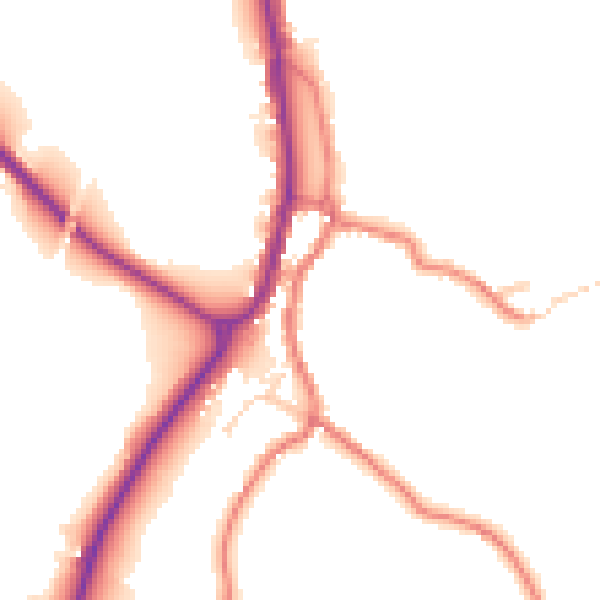 Daytime road noise heatmap for BB18 6UB