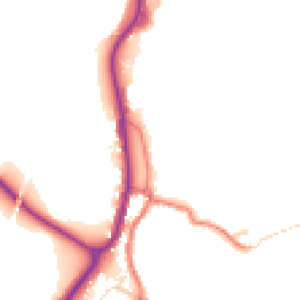 Daytime road noise heatmap for BB18 6UF