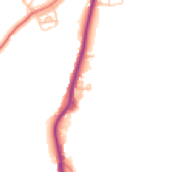 Daytime road noise heatmap for BB18 6UG