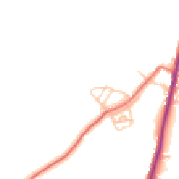 Daytime road noise heatmap for BB18 6WA