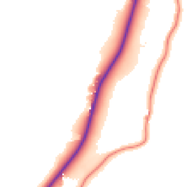 Daytime road noise heatmap for BB18 6XY