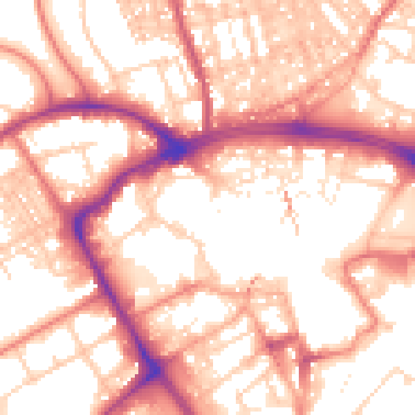 Daytime road noise heatmap for BB2 1AA