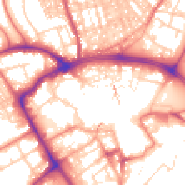 Daytime road noise heatmap for BB2 1AG