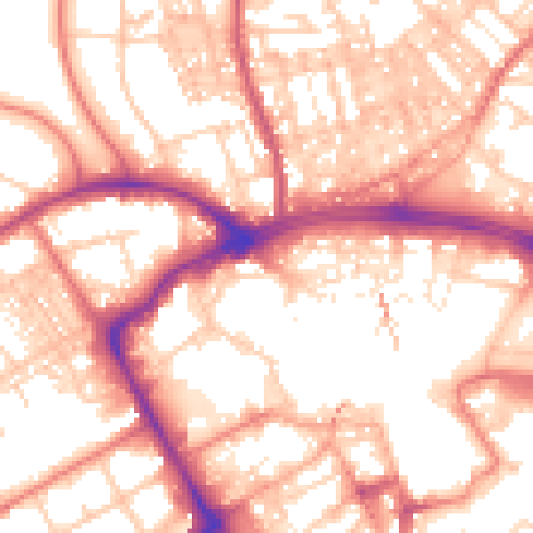Daytime road noise heatmap for BB2 1AR