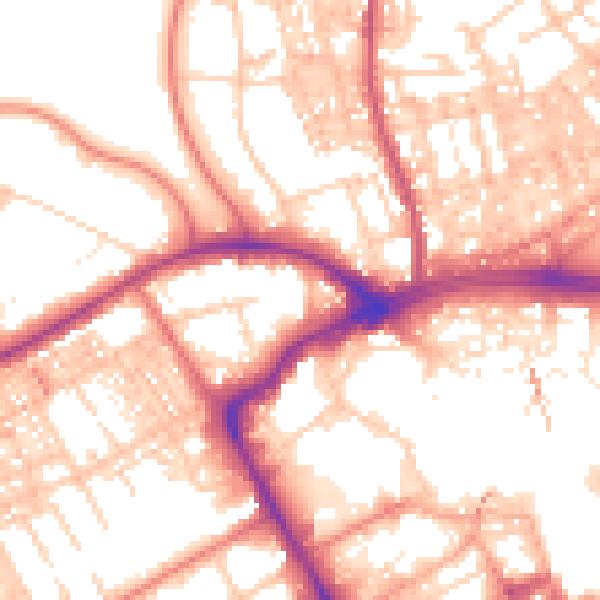 Daytime road noise heatmap for BB2 1DF