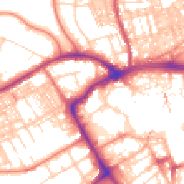 Daytime road noise heatmap for BB2 1DN