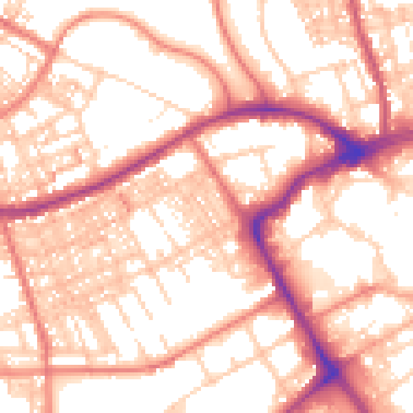 Daytime road noise heatmap for BB2 1ER