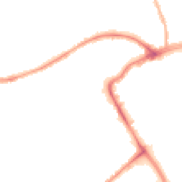 Night-time road noise heatmap for BB2 1ES