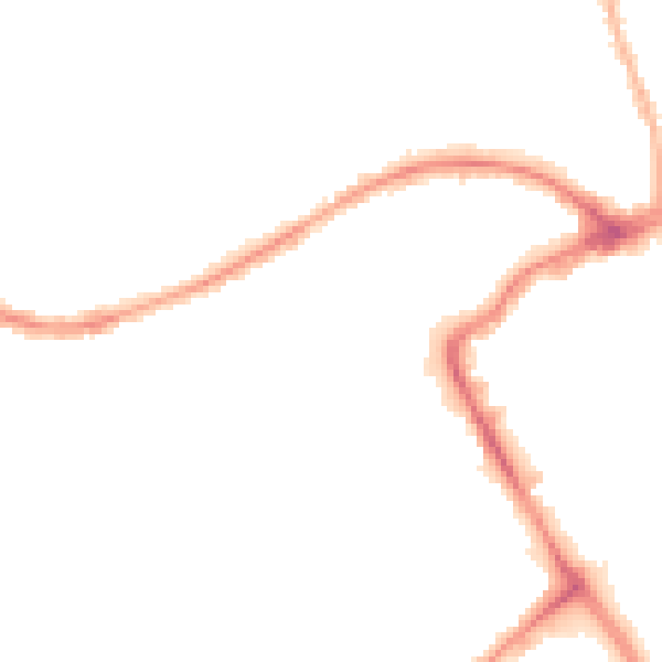 Night-time road noise heatmap for BB2 1HG