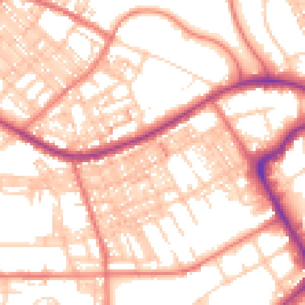 Daytime road noise heatmap for BB2 1HJ