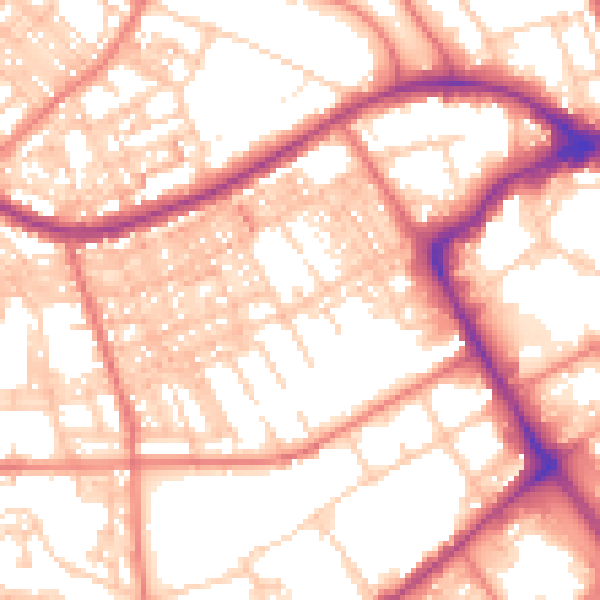 Daytime road noise heatmap for BB2 1HL
