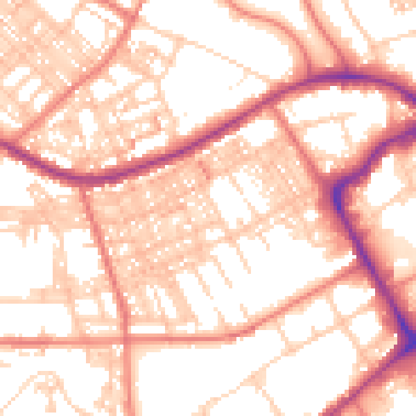 Daytime road noise heatmap for BB2 1HN