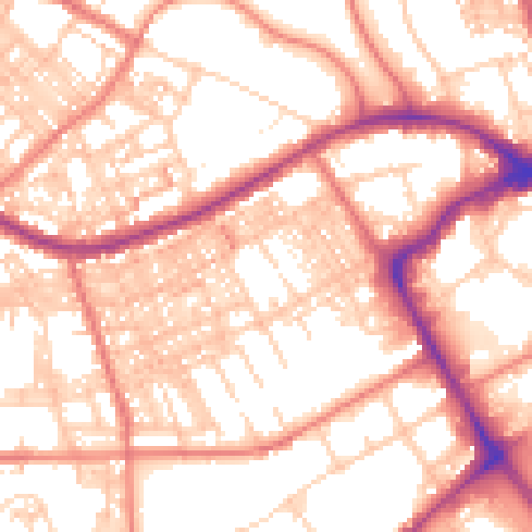 Daytime road noise heatmap for BB2 1HQ