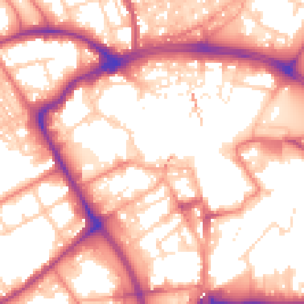 Daytime road noise heatmap for BB2 1JD