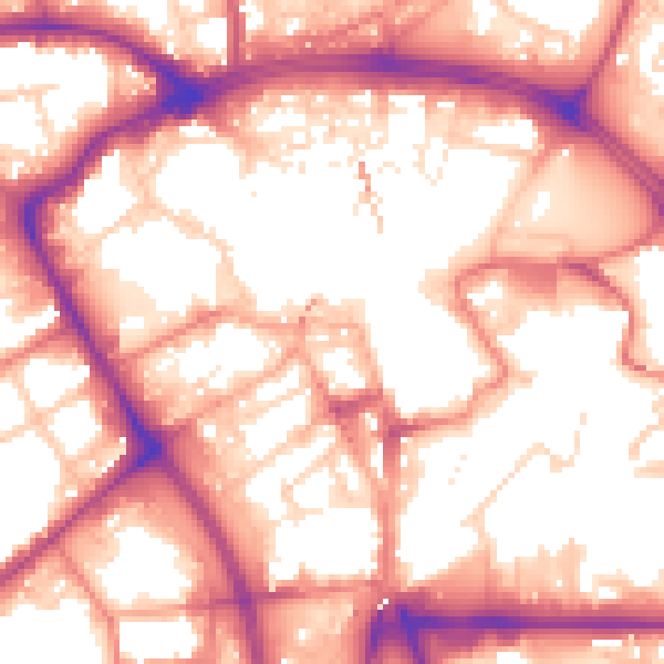 Daytime road noise heatmap for BB2 1JG