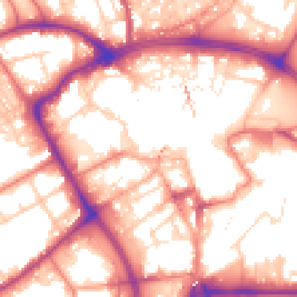 Daytime road noise heatmap for BB2 1JX