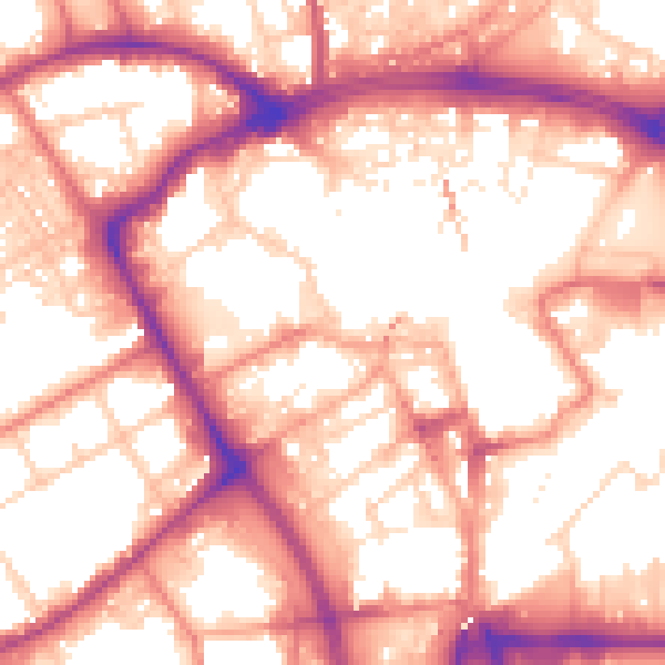 Daytime road noise heatmap for BB2 1LJ