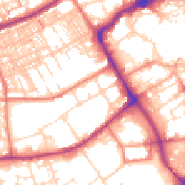 Daytime road noise heatmap for BB2 1PN
